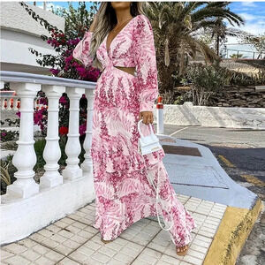 Pink, Long Flowy Dress, NWOT, M